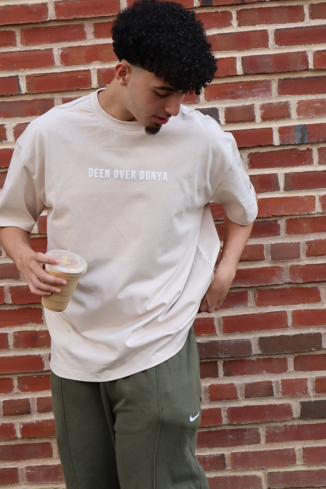 Deen Over Dunya Tee – Beige