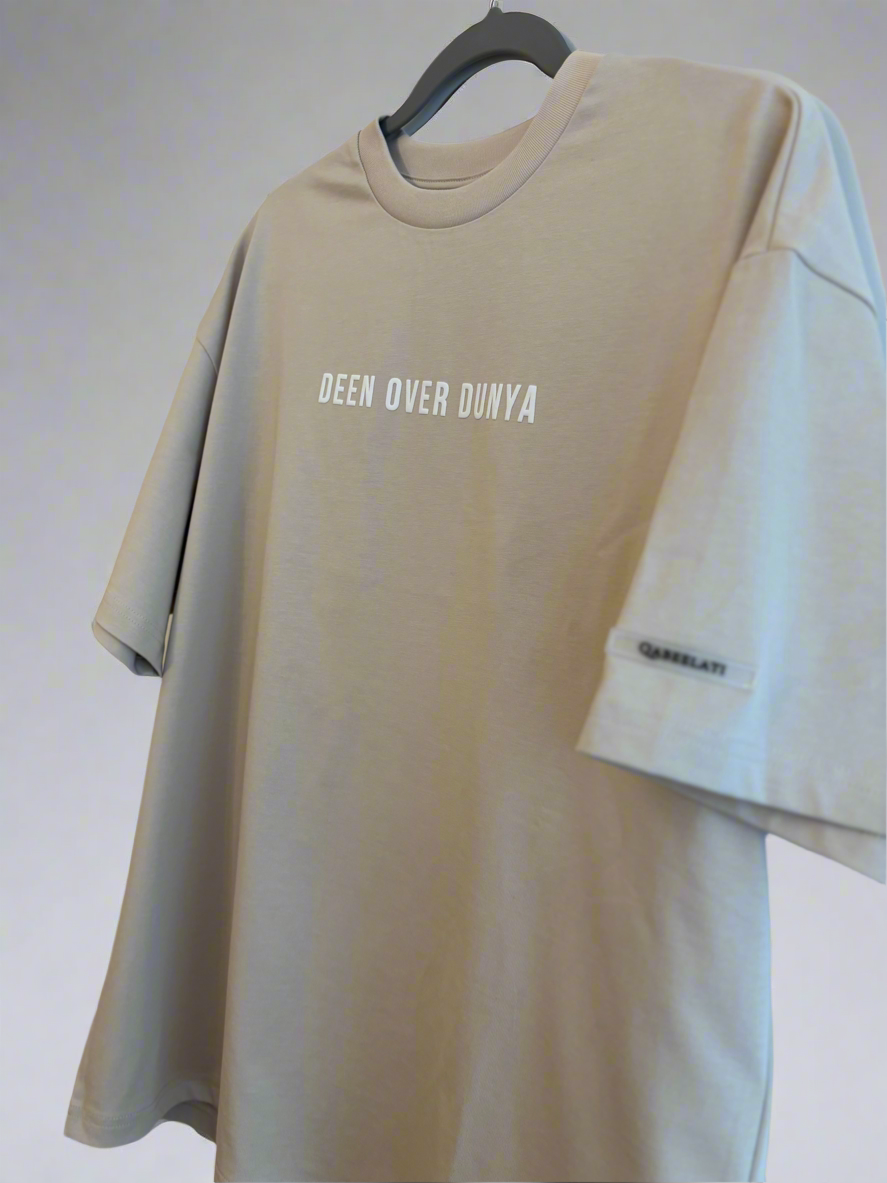 Deen Over Dunya Tee – Beige