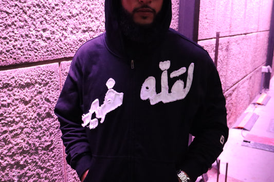 It’s All Good Double Zip Hoodie – Acid Wash Black