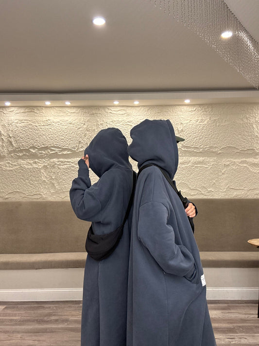 Shadow Maxi Hoodie - Navy Blue