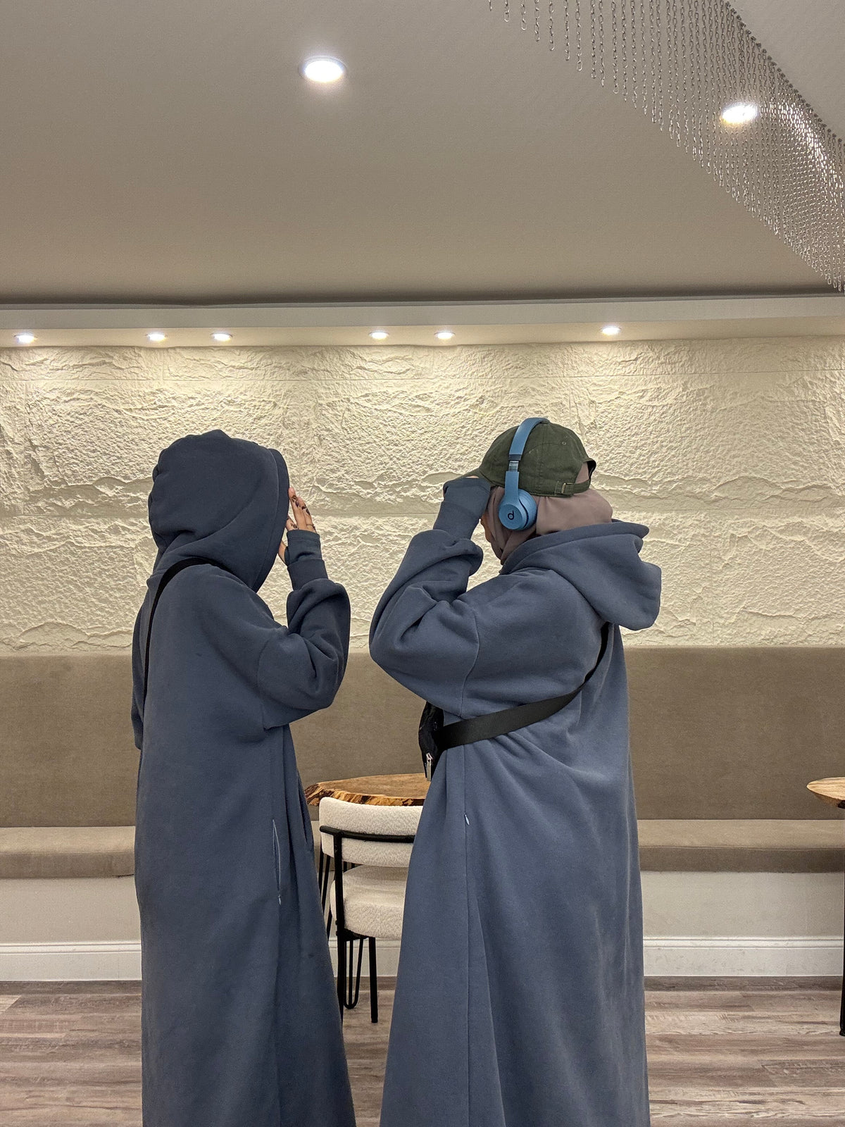Shadow Maxi Hoodie - Navy Blue