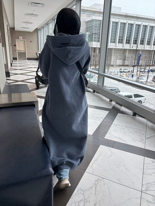 Shadow Maxi Hoodie - Navy Blue