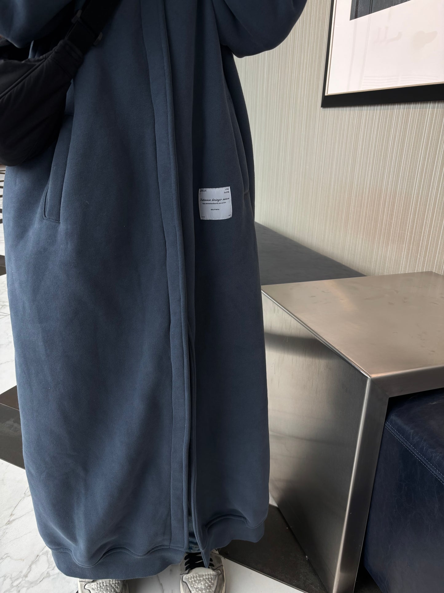 Shadow Maxi Hoodie - Navy Blue