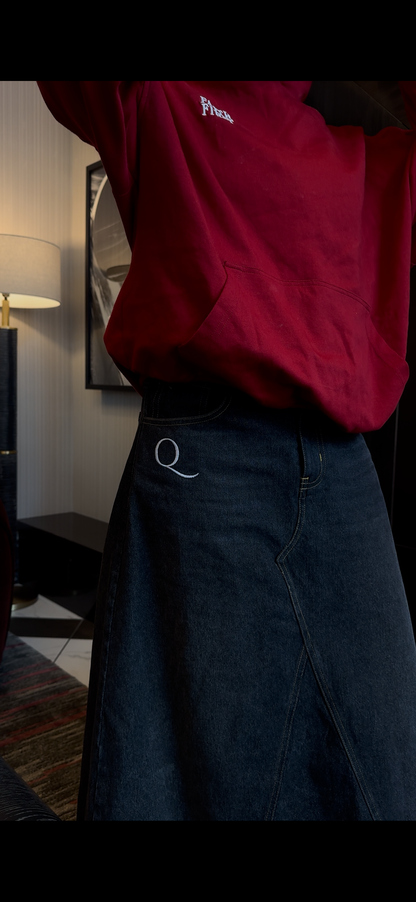 Denim Skirt A-Line Modest
