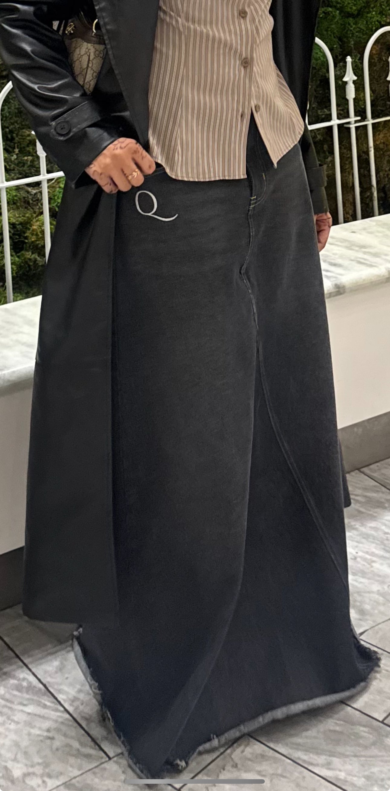 Denim Skirt A-Line Modest