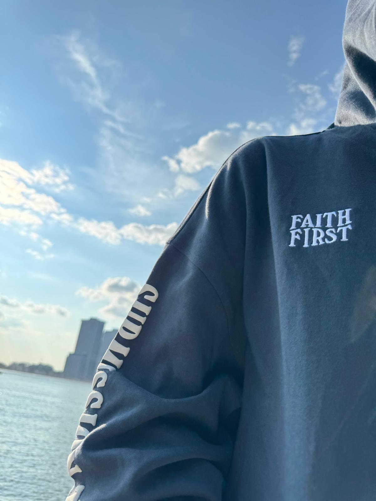 Faith First Puff Print Hoodie