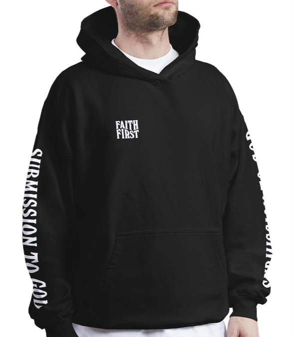 Faith First Puff Print Hoodie